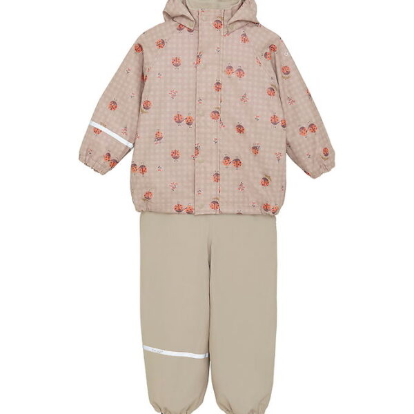 CeLaVi Regntøj m. Seler/Fleece - Recycle PU - Nasturtium m. Prin CeLaVi Regntøj m. Seler/Fleece - Recycle PU - Nasturtium m. Prin