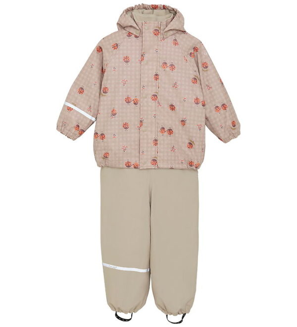 CeLaVi Regntøj m. Seler/Fleece - Recycle PU - Nasturtium m. Prin CeLaVi Regntøj m. Seler/Fleece - Recycle PU - Nasturtium m. Prin