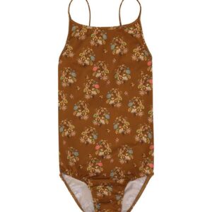 Christina Rohde Badedragt - Brun m. Blomster