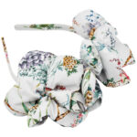 Christina Rohde Hårbøjle - Blågrå m. Blomster