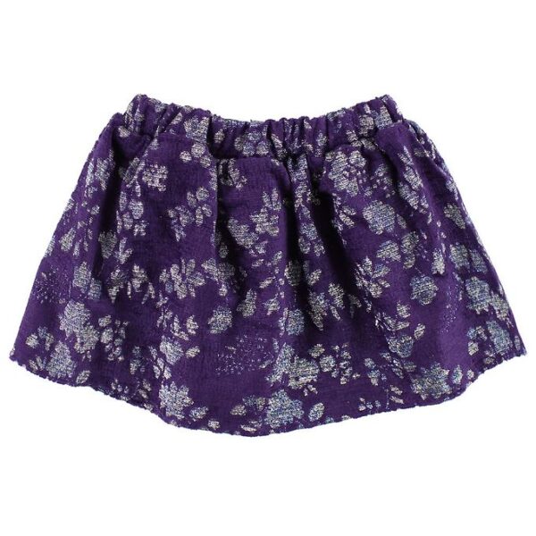 Christina Rohde Nederdel - Mørkelilla m. Glimmer Blomster