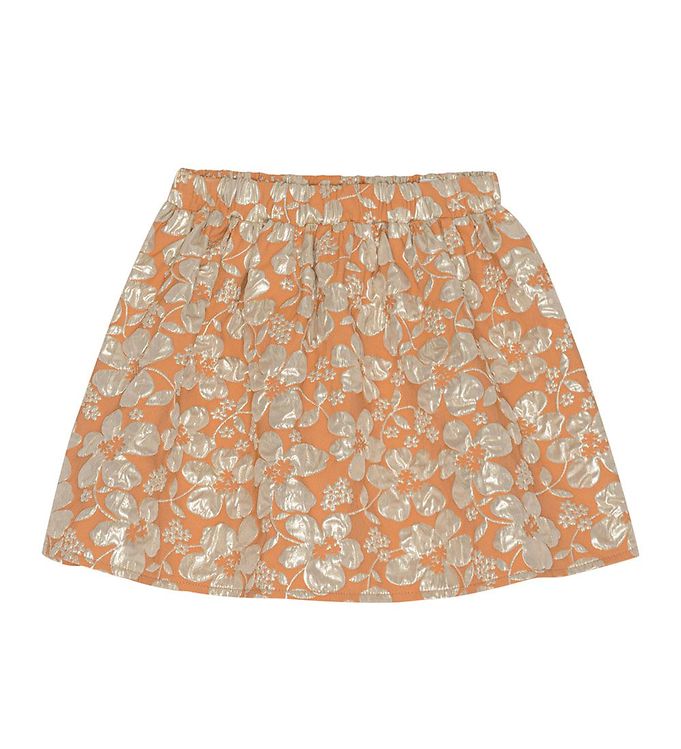 Christina Rohde Nederdel - Orange m. Blomster Christina Rohde Nederdel - Orange m. Blomster