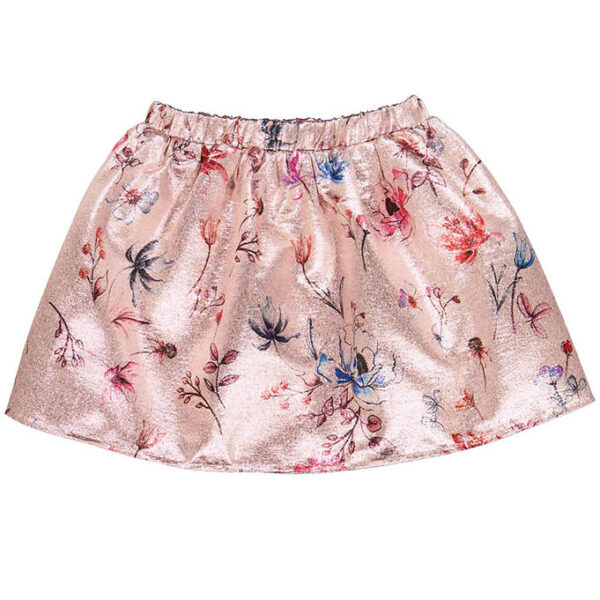 Christina Rohde Nederdel - Rosa Glitter m. Blomster