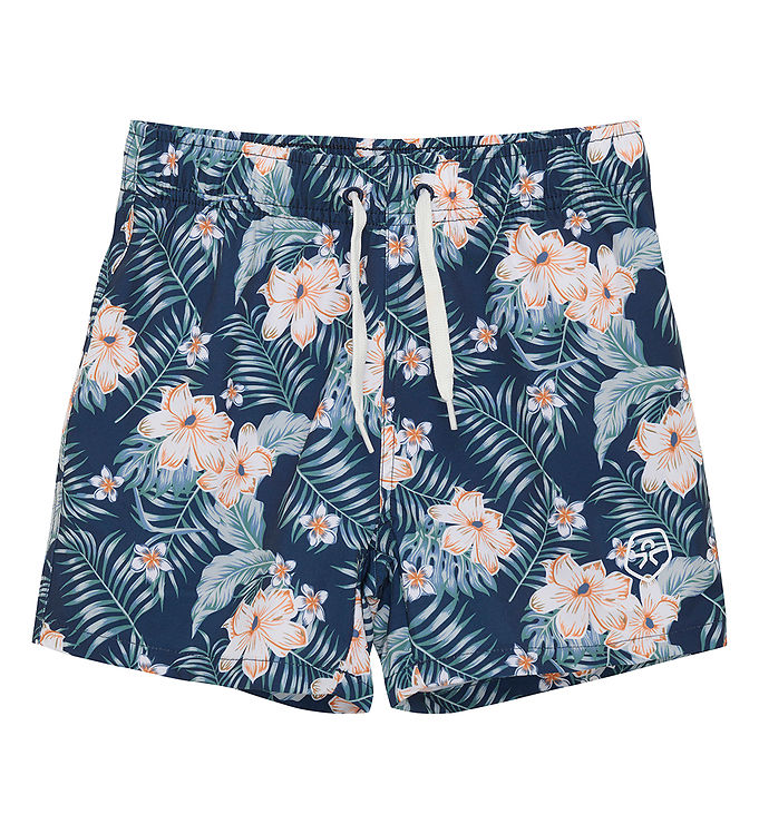 Color Kids Badeshorts - Deep Sea m. Palmeblade Color Kids Badeshorts - Deep Sea m. Palmeblade