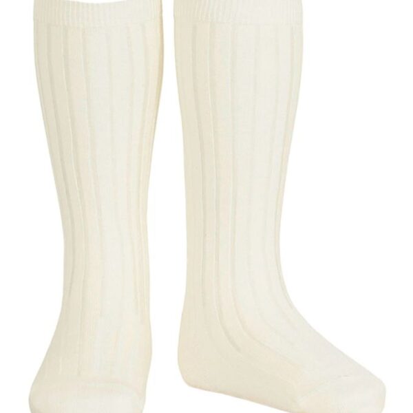 Condor Knæstrømper - Rib - Creme Condor Knæstrømper - Rib - Creme