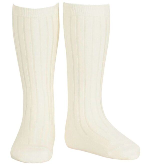 Condor Knæstrømper - Rib - Creme