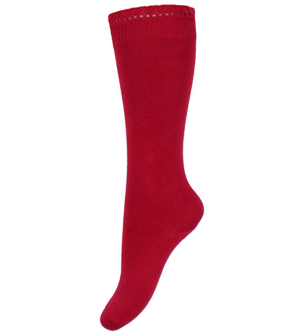 Condor Knæstrømper m. Blondekant - Red Velvet Condor Knæstrømper m. Blondekant - Red Velvet