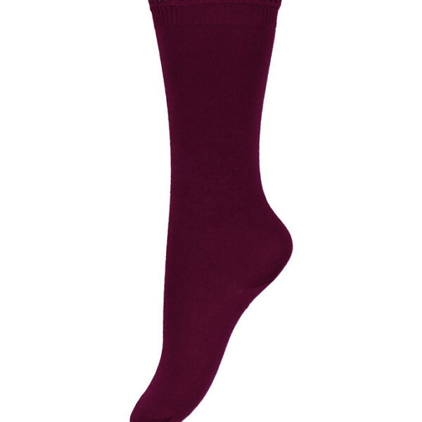 Condor Knæstrømper m. Blondekant - Syrah