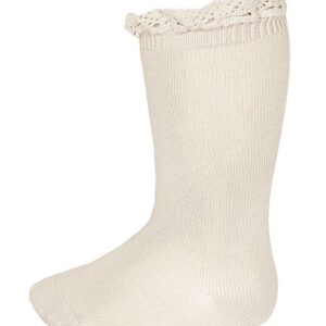 Condor Knæstrømper m. Blonder - Beige