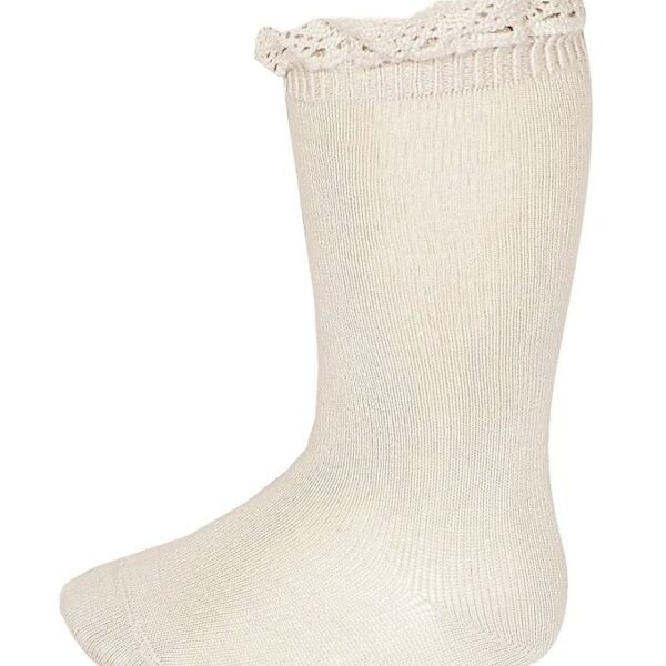 Condor Knæstrømper m. Blonder - Beige Condor Knæstrømper m. Blonder - Beige