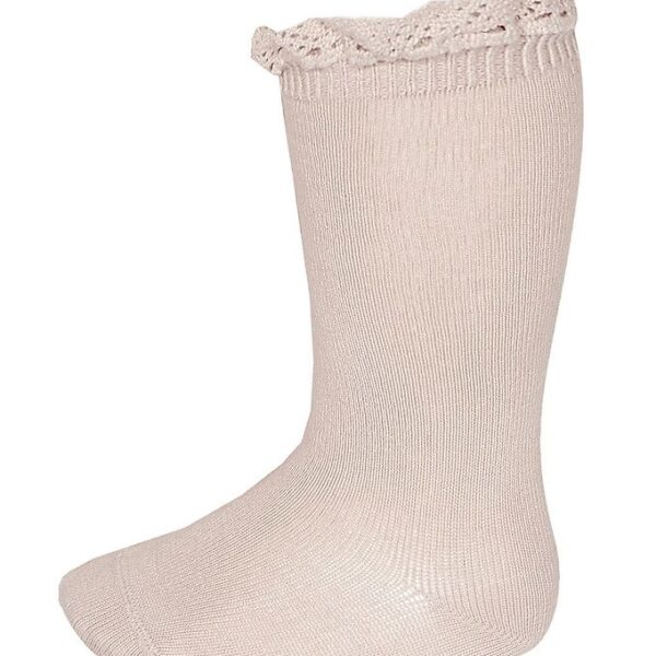 Condor Knæstrømper m. Blonder - Lysebrun