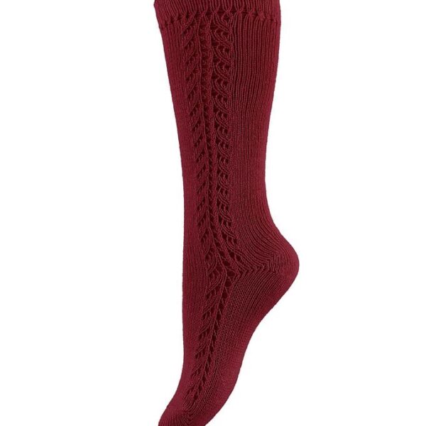 Condor Knæstrømper m. Hulmønster - Bordeaux Condor Knæstrømper m. Hulmønster - Bordeaux