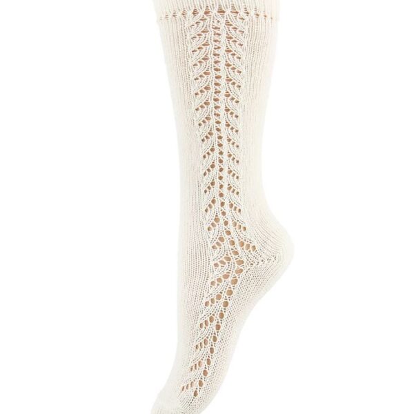 Condor Knæstrømper m. Hulmønster - Creme