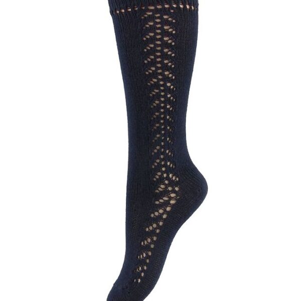 Condor Knæstrømper m. Hulmønster - Navy