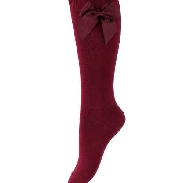 Condor Knæstrømper m. Sløjfe - Bordeaux Condor Knæstrømper m. Sløjfe - Bordeaux