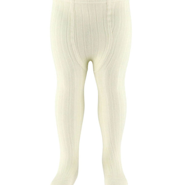 Condor Strømpebukser - Rib - Uld - Cream