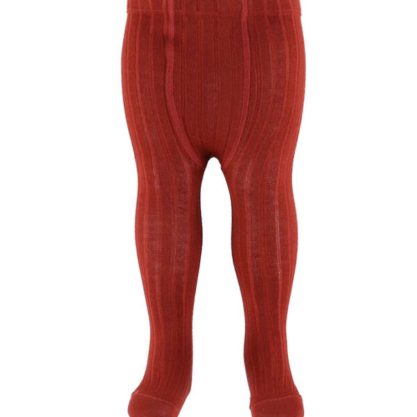 Condor Strømpebukser - Uld/Akryl - Rib - Murstensrød