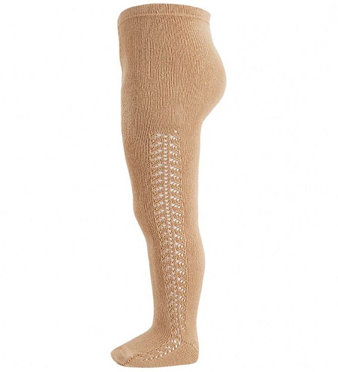 Condor Strømpebukser m. Hulmønster - Lys Brun