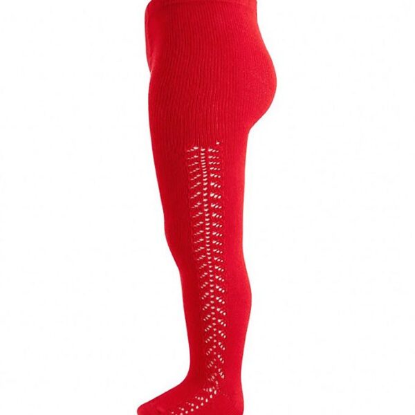 Condor Strømpebukser m. Hulmønster - Rød