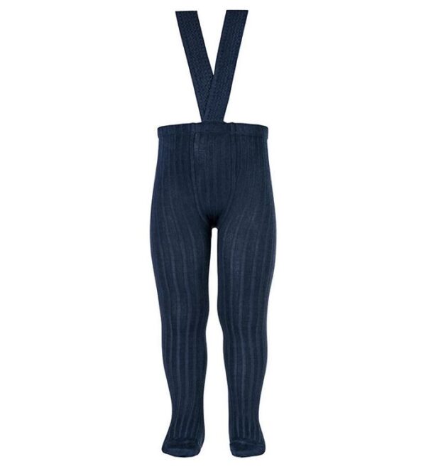 Condor Strømpebukser m. Seler - Rib - Blå