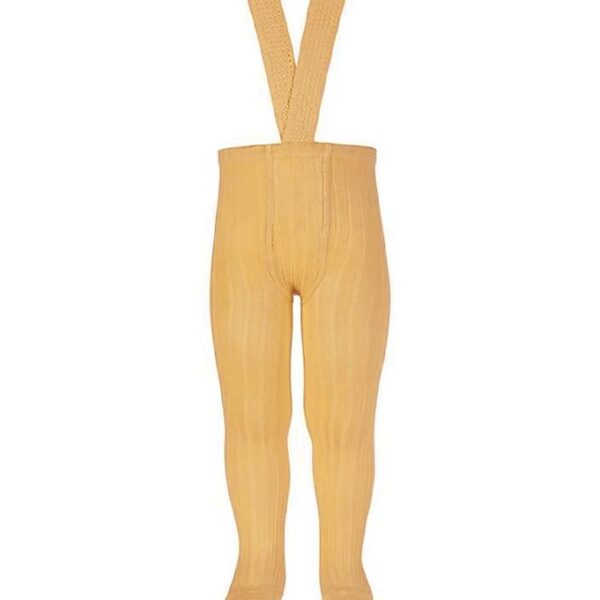 Condor Strømpebukser m. Seler - Rib - Gul