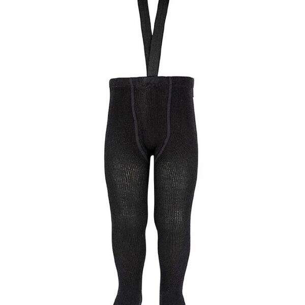 Condor Strømpebukser m. Seler - Uld - Sort Condor Strømpebukser m. Seler - Uld - Sort