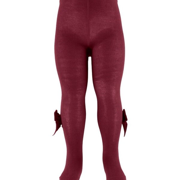 Condor Strømpebukser m. Veloursløjfe - Bordeaux