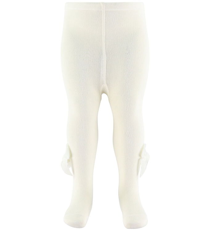 Condor Strømpebukser m. Veloursløjfe - Off White