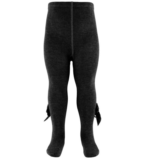 Condor Strømpebukser m. Veloursløjfe - Sort
