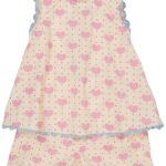 Copenhagen Colors Hjerte bluse og shortssæt - Heart - 80 cm