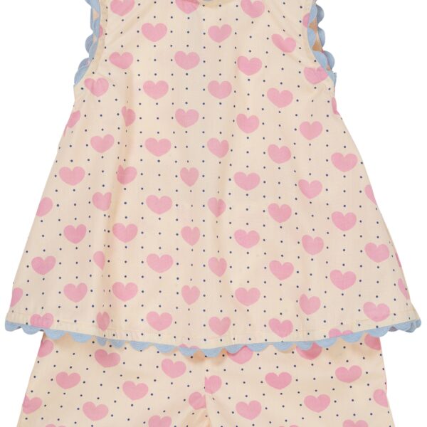 Copenhagen Colors Hjerte bluse og shortssæt - Heart - 80 cm