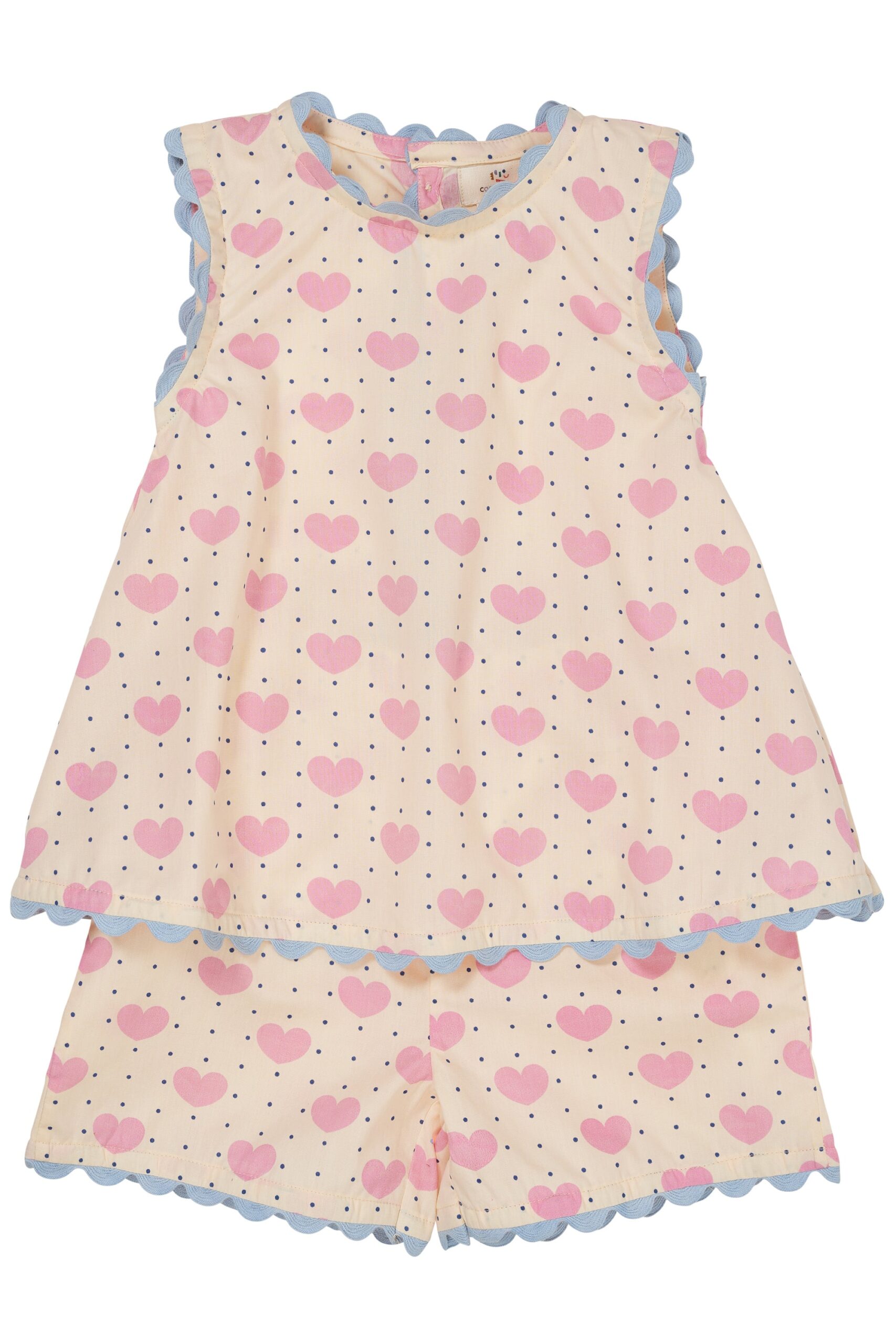 Copenhagen Colors Hjerte bluse og shortssæt - Heart - 80 cm