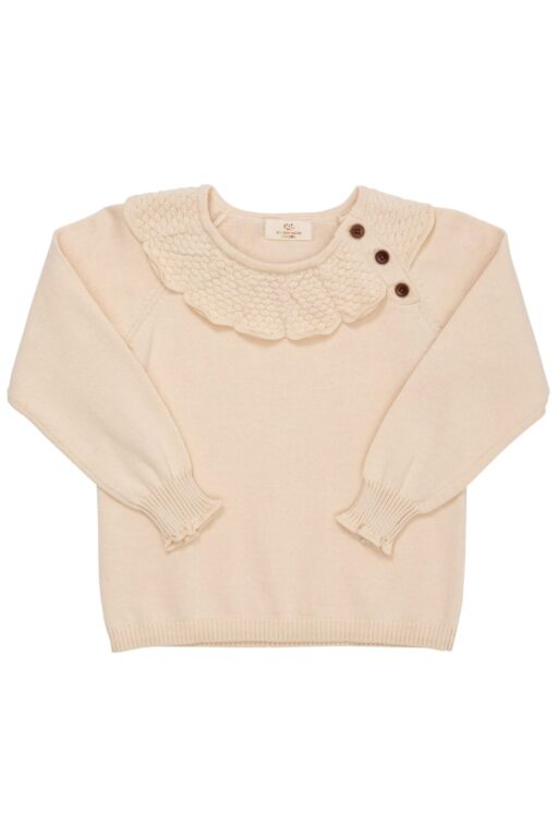 Copenhagen Colors Margueritte Strik Bluse - Cream - 80 cm