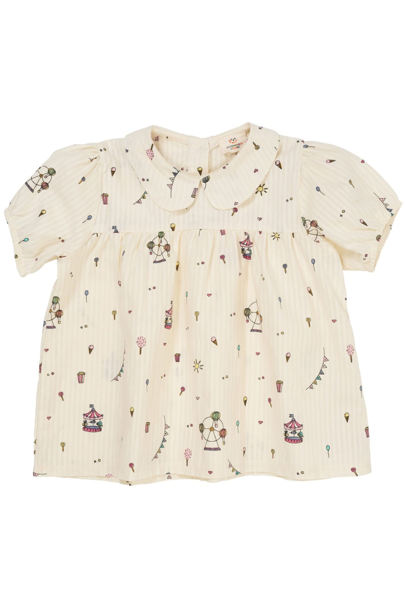 Copenhagen Colors Printet Bluse - Cream Tivoli Print - 80 cm