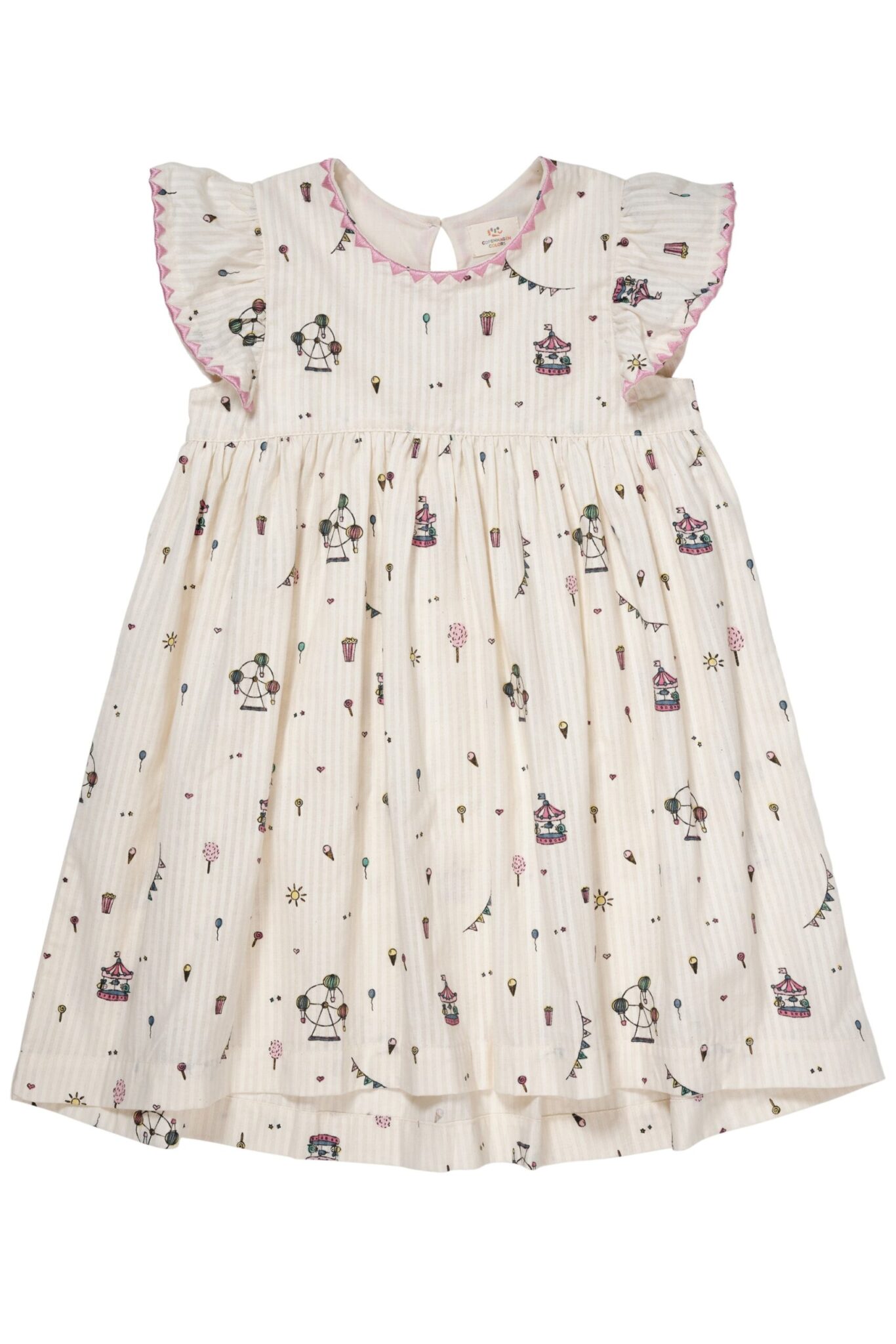 Copenhagen Colors Printet Kjole - Cream Tivoli Print - 80 cm