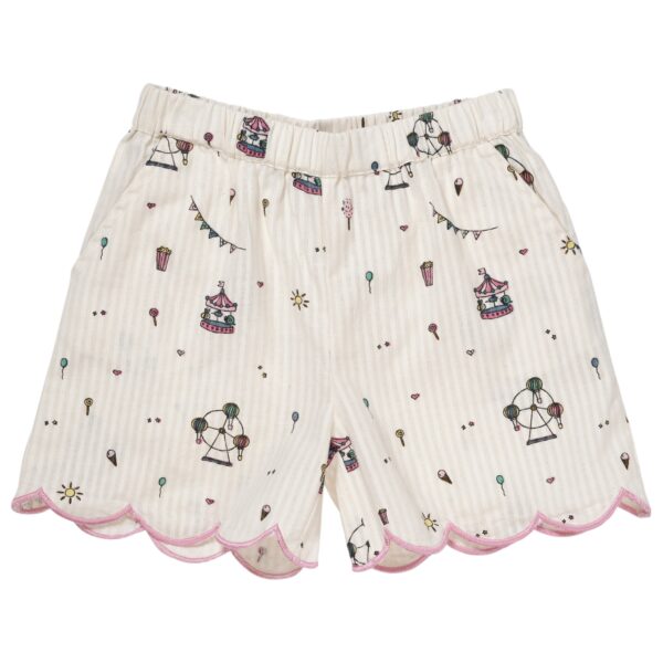 Copenhagen Colors Printet Shorts - Cream Tivoli Print - 80 cm
