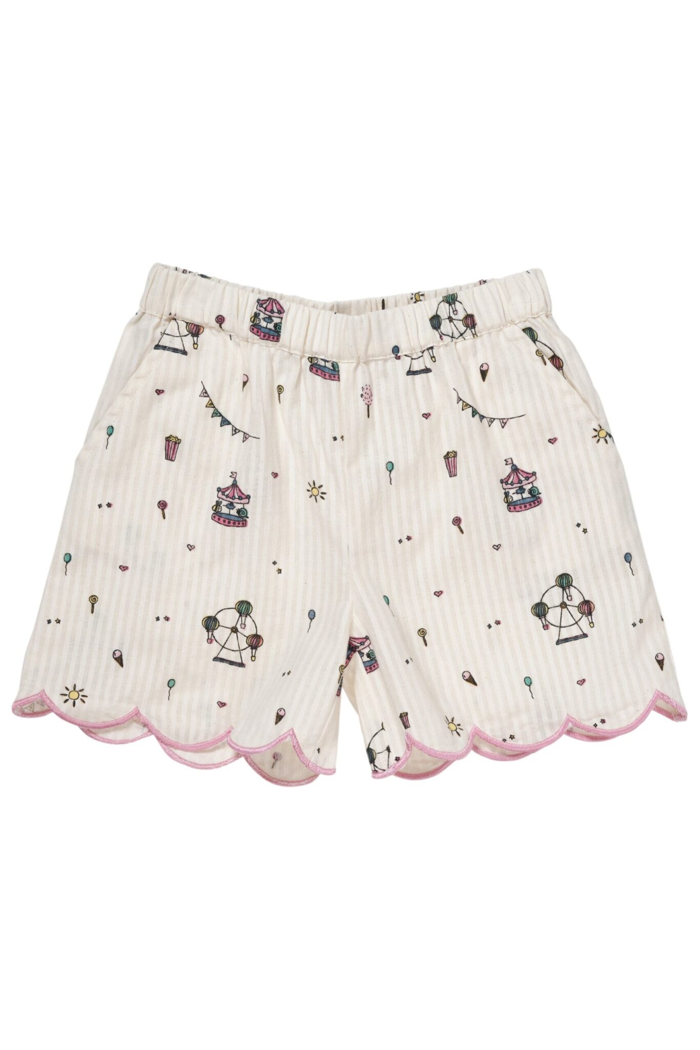 Copenhagen Colors Printet Shorts - Cream Tivoli Print - 80 cm