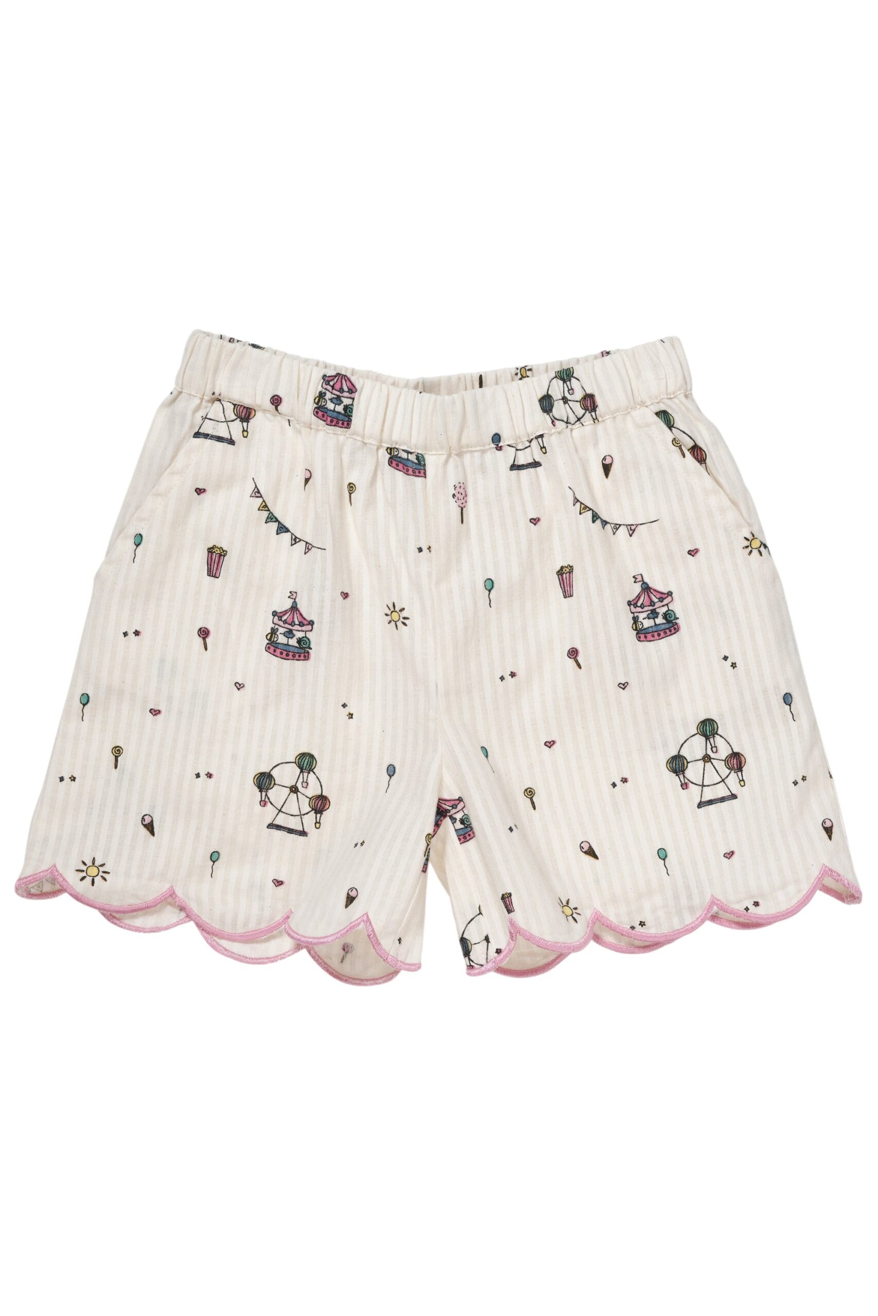 Copenhagen Colors Printet Shorts - Cream Tivoli Print - 80 cm