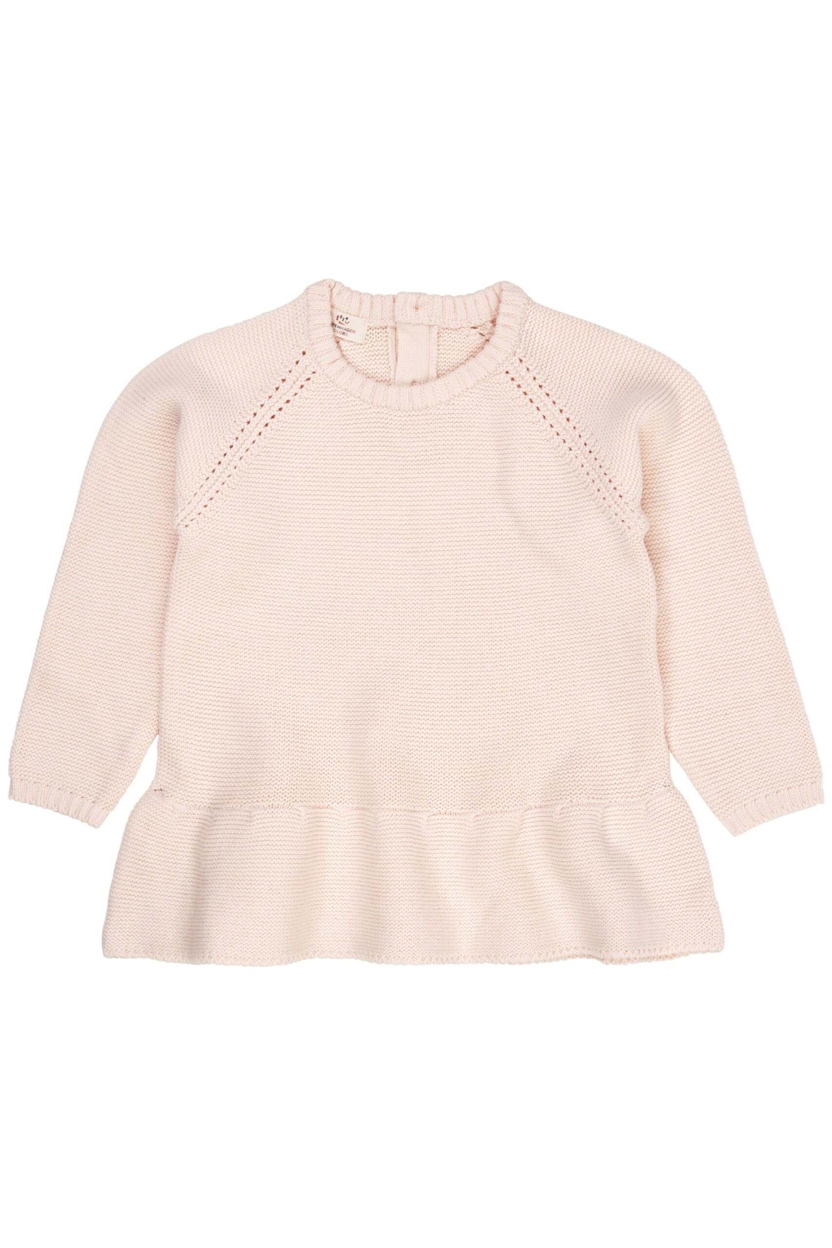 Copenhagen Colors Strik Bluse med flæse - Soft Pink - 80 cm