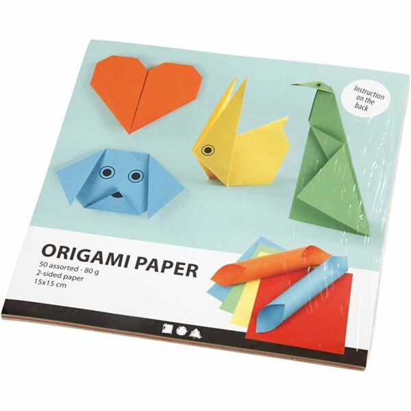 Creativ Company | Origami 15 x 15 cm - Basisfarver, 10 ark