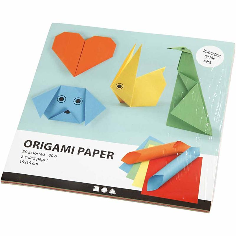 Creativ Company | Origami 15 x 15 cm - Basisfarver, 10 ark