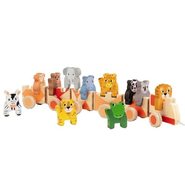 Djeco Aktivitetstog - 60 cm - Træ - Jungle Djeco Aktivitetstog - 60 cm - Træ - Jungle