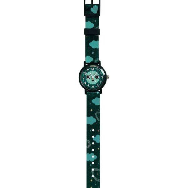 Djeco Armbåndsur - Montre Night - Sort/grøn Djeco Armbåndsur - Montre Night - Sort/grøn
