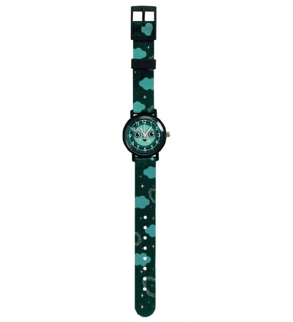 Djeco Armbåndsur - Montre Night - Sort/grøn Djeco Armbåndsur - Montre Night - Sort/grøn