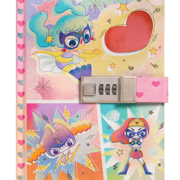 Djeco Dagbog m. Kodelås - Lam Pei - Superheltinder