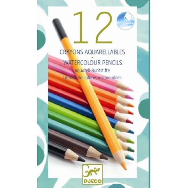Djeco Farveblyanter - Akvarel - 12 stk. - Multifarvet Djeco Farveblyanter - Akvarel - 12 stk. - Multifarvet