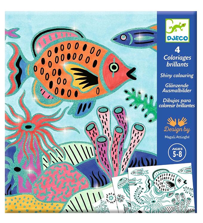 Djeco Farvelægningskort - 4 Stk. - Under The Sea Djeco Farvelægningskort - 4 Stk. - Under The Sea