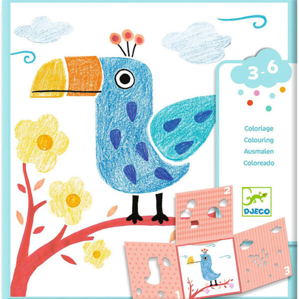 Djeco Farvesæt - 3 Skabeloner Djeco Farvesæt - 3 Skabeloner