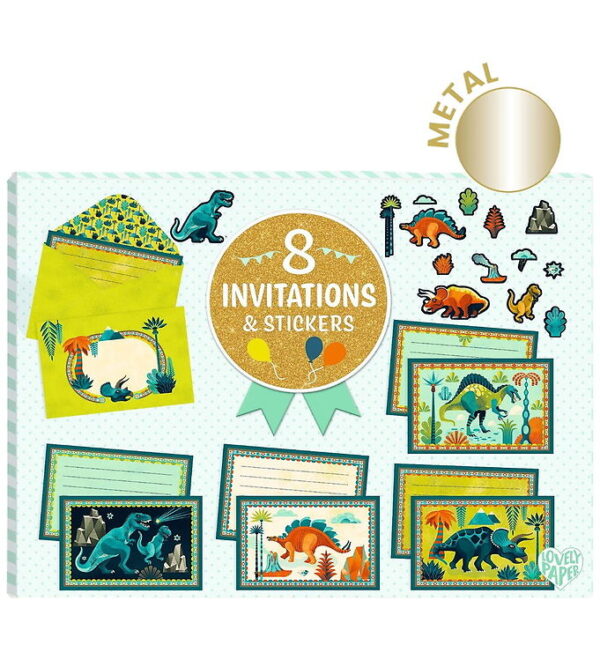 Djeco Invitationer - 8 stk. - Dino