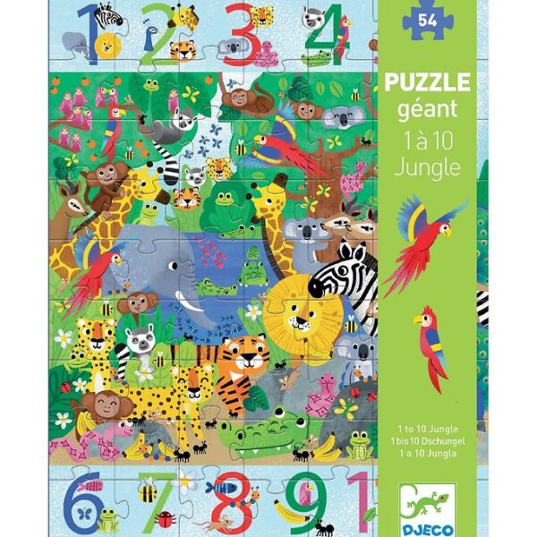Djeco Kæmpepuslespil - 54 Brikker - 70x50 cm - Jungle